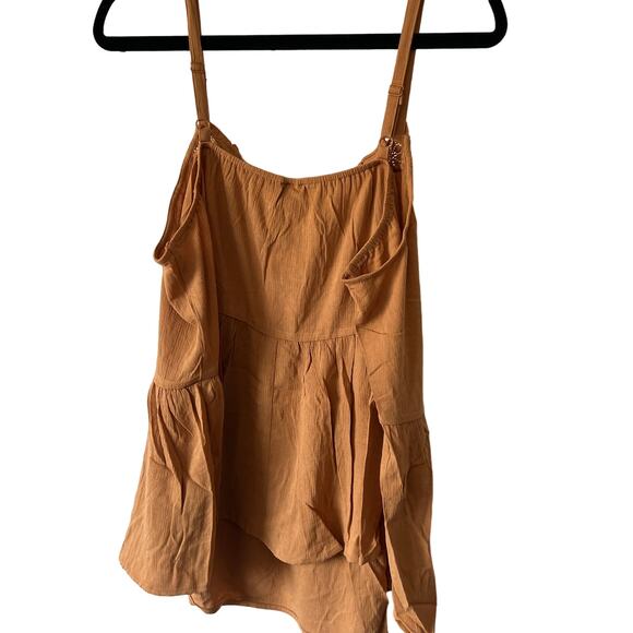 Torrid Women's Plus Size Tan Crinkle Gauze Crochet Tank Top - Size 2 - NWT - Picture 3 of 7